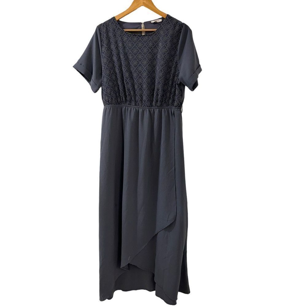 Polagram Gray Midi Dress Large Women's